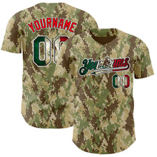 Загрузить изображение в средство просмотра галереи, Custom Camo Vintage Mexican Flag Black White-Fire Red Digital Camouflage Authentic Baseball Jersey