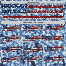 Load image into Gallery viewer, Custom Camo USA Flag Black-White Blue Ocean Camouflage Authentic Baseball Jersey