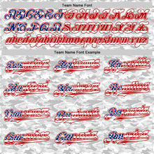 Load image into Gallery viewer, Custom Camo USA Flag White Red-Royal Urban Gray Camouflage Authentic Baseball Jersey