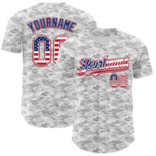 Load image into Gallery viewer, Custom Camo USA Flag White Red-Royal Urban Gray Camouflage Authentic Baseball Jersey