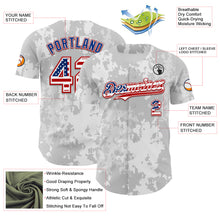 Load image into Gallery viewer, Custom Camo USA Flag White Red-Royal Urban Gray Camouflage Authentic Baseball Jersey