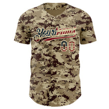 Load image into Gallery viewer, Custom Camo Vintage USA Flag Cream-Black Digital Camouflage Authentic Baseball Jersey