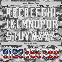 Load image into Gallery viewer, Custom Camo USA Flag Black-White Digital Camouflage Authentic Baseball Jersey