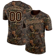 Load image into Gallery viewer, Custom Camo Brown-Cream Woodland Camouflage Salute To Service Performance T-Shirt