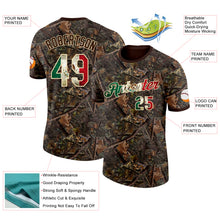 Загрузить изображение в средство просмотра галереи, Custom Camo Vintage Mexican Flag Cream-Brown Woodland Camouflage Salute To Service Performance T-Shirt