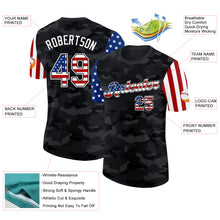 Load image into Gallery viewer, Custom Camo USA Flag Black-White Two Tone Stars and Stripes Salute To Service Performance T-Shirt