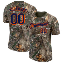 Load image into Gallery viewer, Custom Camo Navy Orange-Olive Woodland Camouflage Salute To Service Performance T-Shirt
