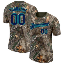 Load image into Gallery viewer, Custom Camo Navy Teal-Olive Woodland Camouflage Salute To Service Performance T-Shirt