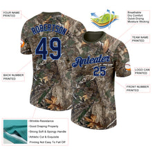 Load image into Gallery viewer, Custom Camo Navy Powder Blue-Olive Woodland Camouflage Salute To Service Performance T-Shirt