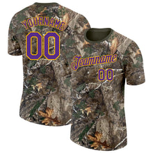 Загрузить изображение в средство просмотра галереи, Custom Camo Purple Gold-Olive Woodland Camouflage Salute To Service Performance T-Shirt
