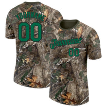 Загрузить изображение в средство просмотра галереи, Custom Camo Kelly Green Black-Olive Woodland Camouflage Salute To Service Performance T-Shirt