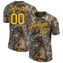 Load image into Gallery viewer, Custom Camo Gold Black-Olive Woodland Camouflage Salute To Service Performance T-Shirt
