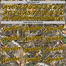 Load image into Gallery viewer, Custom Camo Black Yellow-Olive Woodland Camouflage Salute To Service Performance T-Shirt