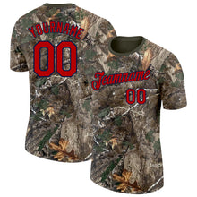 Load image into Gallery viewer, Custom Camo Red Navy-Olive Woodland Camouflage Salute To Service Performance T-Shirt