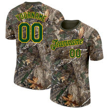 Load image into Gallery viewer, Custom Camo Green Yellow-Olive Woodland Camouflage Salute To Service Performance T-Shirt