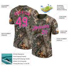 Load image into Gallery viewer, Custom Camo Pink Black Light Blue-Olive Woodland Camouflage Salute To Service Performance T-Shirt