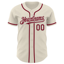 Загрузить изображение в средство просмотра галереи, Custom Cream Crimson Authentic Baseball Jersey