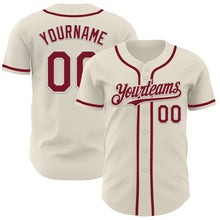 Загрузить изображение в средство просмотра галереи, Custom Cream Crimson Authentic Baseball Jersey