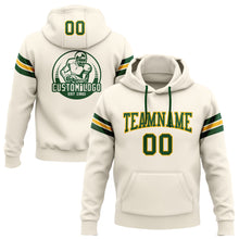Laden Sie das Bild in den Galerie-Viewer, Custom Stitched Cream Green-Gold Football Pullover Sweatshirt Hoodie