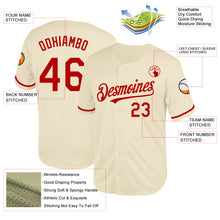 Load image into Gallery viewer, Custom Cream Red Mesh Authentic Throwback Baseball Jersey