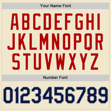 Load image into Gallery viewer, Custom Cream Navy Red-Gray Mesh Authentic Throwback Baseball Jersey