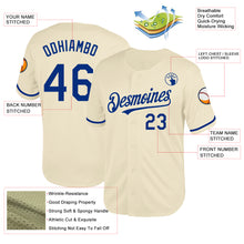 Load image into Gallery viewer, Custom Cream Royal Mesh Authentic Throwback Baseball Jersey