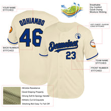 Load image into Gallery viewer, Custom Cream Royal-Black Mesh Authentic Throwback Baseball Jersey