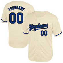 Load image into Gallery viewer, Custom Cream Royal-Black Mesh Authentic Throwback Baseball Jersey