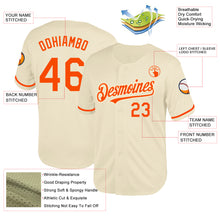 Load image into Gallery viewer, Custom Cream Orange Mesh Authentic Throwback Baseball Jersey