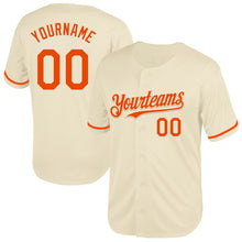 Load image into Gallery viewer, Custom Cream Orange Mesh Authentic Throwback Baseball Jersey