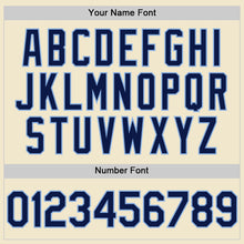 Load image into Gallery viewer, Custom Cream Navy-Light Blue Mesh Authentic Throwback Baseball Jersey