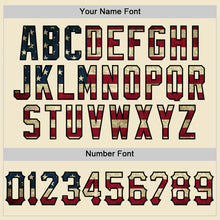 Load image into Gallery viewer, Custom Cream Vintage USA Flag-Black Mesh Authentic Throwback Baseball Jersey