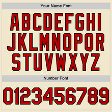 Load image into Gallery viewer, Custom Cream Red-Black Mesh Authentic Throwback Baseball Jersey