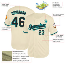 Load image into Gallery viewer, Custom Cream Black-Teal Mesh Authentic Throwback Baseball Jersey