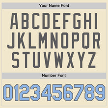 Load image into Gallery viewer, Custom Cream Light Blue-Steel Gray Mesh Authentic Throwback Baseball Jersey