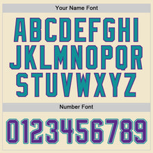 Load image into Gallery viewer, Custom Cream Purple Gray Teal-Old Gold Mesh Authentic Throwback Baseball Jersey