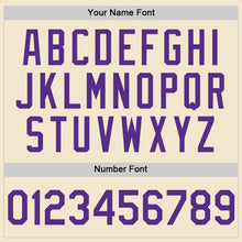 Load image into Gallery viewer, Custom Cream Purple-Gray Mesh Authentic Throwback Baseball Jersey