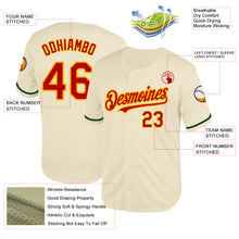 Load image into Gallery viewer, Custom Cream Red-Gold Mesh Authentic Throwback Baseball Jersey