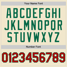 Load image into Gallery viewer, Custom Cream Red-Kelly Green Mesh Authentic Throwback Baseball Jersey