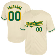 Загрузить изображение в средство просмотра галереи, Custom Cream Kelly Green-Gold Mesh Authentic Throwback Baseball Jersey