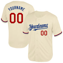 Load image into Gallery viewer, Custom Cream Red-Royal Mesh Authentic Throwback Baseball Jersey