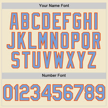 Load image into Gallery viewer, Custom Cream Powder Blue-Orange Mesh Authentic Throwback Baseball Jersey