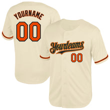 Load image into Gallery viewer, Custom Cream Orange Black-Old Gold Mesh Authentic Throwback Baseball Jersey