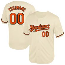 Load image into Gallery viewer, Custom Cream Orange-Black Mesh Authentic Throwback Baseball Jersey