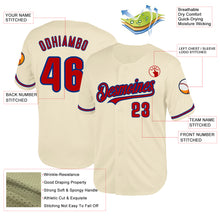 Load image into Gallery viewer, Custom Cream Red-Royal Mesh Authentic Throwback Baseball Jersey