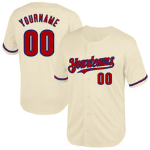 Load image into Gallery viewer, Custom Cream Red-Royal Mesh Authentic Throwback Baseball Jersey