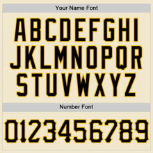 Load image into Gallery viewer, Custom Cream Black-Gold Mesh Authentic Throwback Baseball Jersey