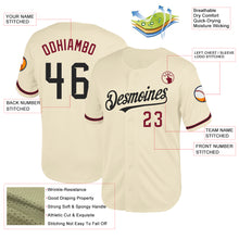 Load image into Gallery viewer, Custom Cream Black-Crimson Mesh Authentic Throwback Baseball Jersey