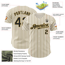 Загрузить изображение в средство просмотра галереи, Custom Cream (Black Old Gold Pinstripe) Black-Old Gold Authentic Baseball Jersey