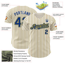 Laden Sie das Bild in den Galerie-Viewer, Custom Cream (Royal Yellow Pinstripe) Royal-Yellow Authentic Baseball Jersey